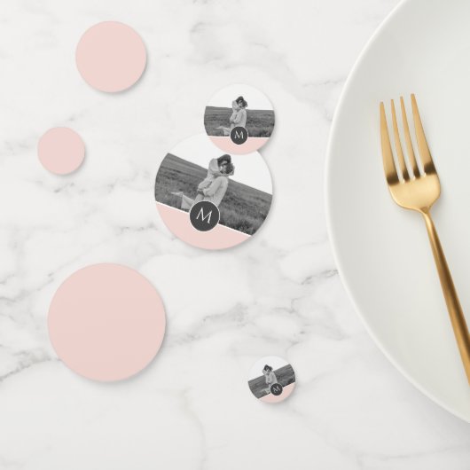 Minimale Pastel roze, persoonlijke naam & foto Confetti (Groep)