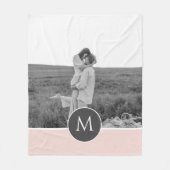 Minimale Pastel roze, persoonlijke naam & foto Fleece Deken (Voorkant)