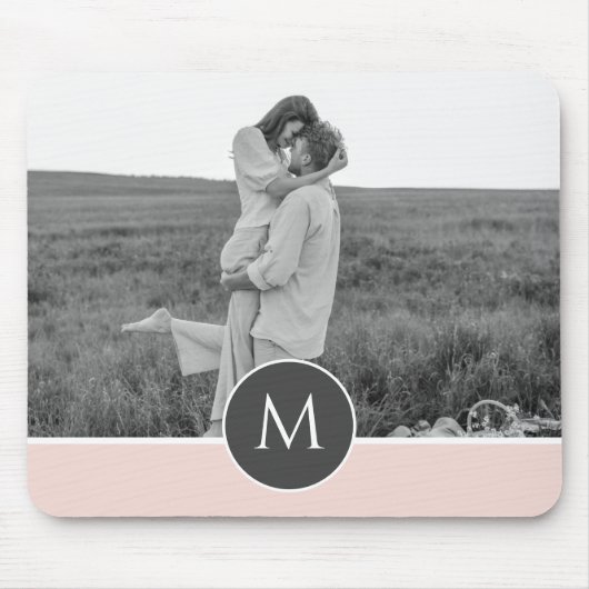 Minimale Pastel roze, persoonlijke naam & foto Muismat (Voorkant)