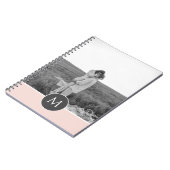 Minimale Pastel roze, persoonlijke naam & foto Notitieboek (Linkerzijde)