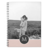 Minimale Pastel roze, persoonlijke naam & foto Notitieboek (Voorkant)