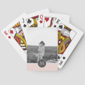 Minimale Pastel roze, persoonlijke naam & foto Pokerkaarten (Achterkant)