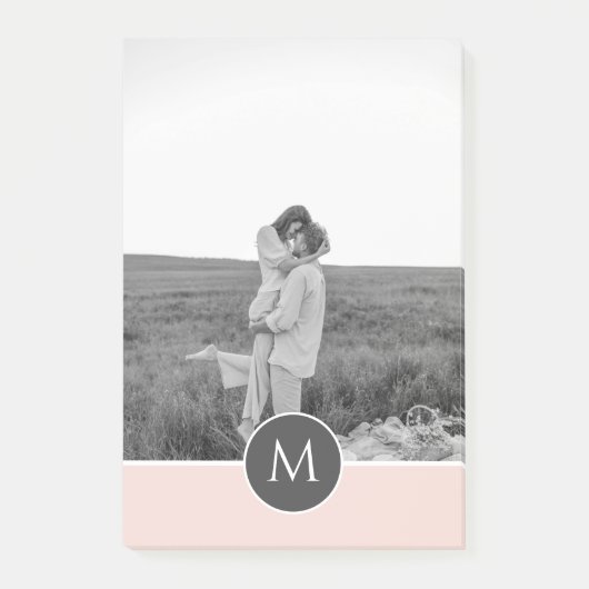 Minimale Pastel roze, persoonlijke naam & foto Post-it® Notes (Voorkant)