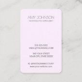 Minimale Pastel Violet Oorbel display kaarten Visitekaartje (Achterkant)