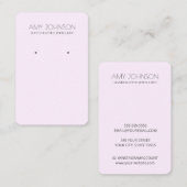 Minimale Pastel Violet Oorbel display kaarten Visitekaartje (Voorkant / Achterkant)