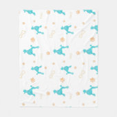 Minimale Pastelblauwe Poodsilhouetdeken Fleece Deken (Voorkant)