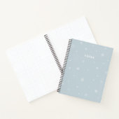 Minimale pastelblauwe winter gepersonaliseerd notitieboek (Binnen)