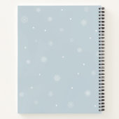 Minimale pastelblauwe winter gepersonaliseerd notitieboek (Achterkant)