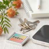 Minimale pastelgradiënt Aangepaste naam Sleutelhanger (Zijkant)