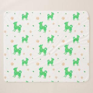 Minimale pastelgroene chihuahua silhouet deken