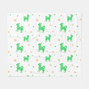 Minimale pastelgroene chihuahua silhouet deken