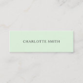 Minimale pastelgroene moderne visitekaartjes (Voorkant)