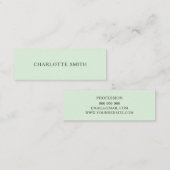 Minimale pastelgroene moderne visitekaartjes (Voorkant / Achterkant)