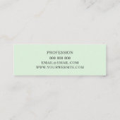 Minimale pastelgroene moderne visitekaartjes (Achterkant)