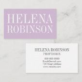 Minimale pastelkleur paars/violet eenvoudige trend visitekaartje (Voorkant / Achterkant)