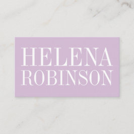 Minimale pastelkleur paars/violet eenvoudige trend visitekaartje