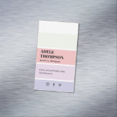 Minimale pastelkleuren Stripes Interieur Designer Magnetisch Visitekaartje (Voorbeeld)