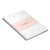 Minimale pastelroze en witte penseelstreken notitieboek (Rechterzijde)