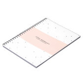 Minimale pastelroze en witte penseelstreken notitieboek (Linkerzijde)