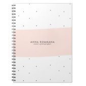 Minimale pastelroze en witte penseelstreken notitieboek (Voorkant)