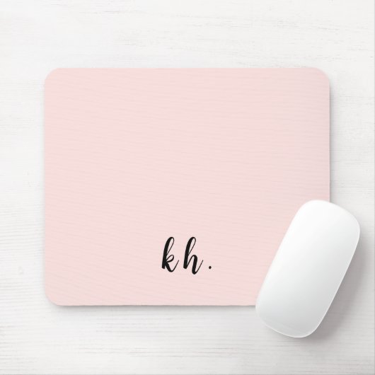 Minimale pastelroze monogram beginletters muismat (Met muis)