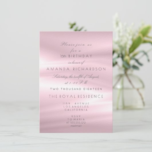 Minimale pastroze Lila parelbruine glitter Kaart (Staand voorkant)