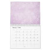 Minimale pastroze roze roze lichte verlichting kalender (Feb 2026)