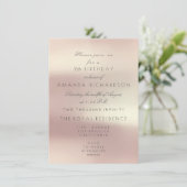 Minimale pastroze roze roze parelbruine glitter kaart (Staand voorkant)