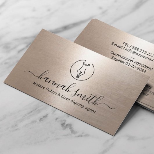 Minimale pen voor mobiele notarisondertekening visitekaartje