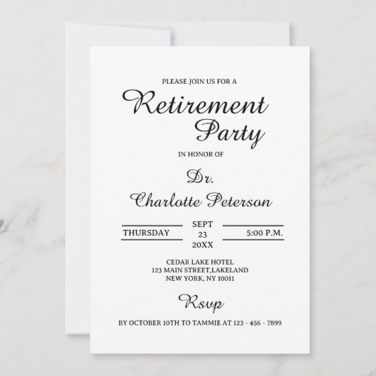 Minimale Pensioenpartij voor zwarte en witte artse Kaart (Voorkant)