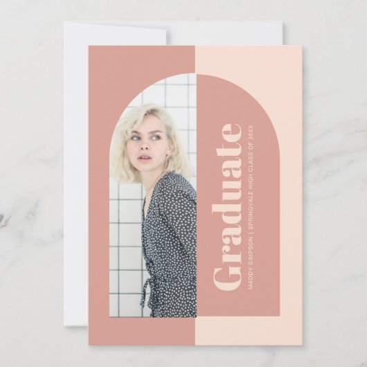 Minimale Persoon met roze pink Fotogradatie Kaart (Voorkant)