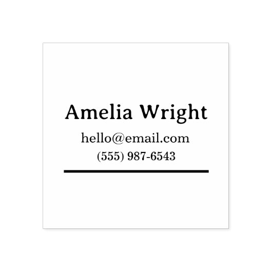 Minimale Persoonlijke Adresstempel Naam, E-mail & Rubberstempel (Afrduk)