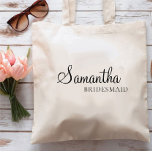 Minimale persoonlijke bridesmaïde, Gepersonaliseer Tote Bag<br><div class="desc">Gepersonaliseerde Bridesmaid Canvas Canvas tas,  Gepersonaliseerd bridezak,  Welkomstzakken voor bruiloft,  Canvas tas voor Bridesmaid Jubileum Wedding Day,  Honeymoon</div>