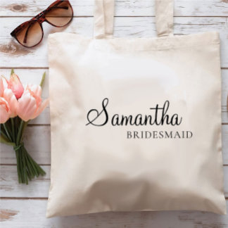Minimale persoonlijke bridesmaïde, Gepersonaliseer Tote Bag