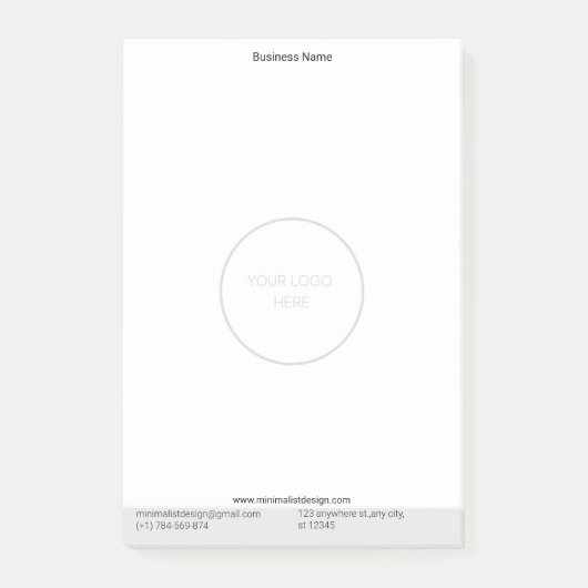 Minimale persoonlijke Logo Post-it® Notes (Voorkant)