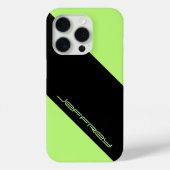 Minimale persoonlijke naam Neon Green & Black Case-Mate iPhone Case (Achterkant)