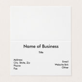 Minimale persoonlijke naam van bedrijfsinformatie visitekaartje (Buitenkant ongevouwen)