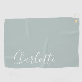Minimale Persoonlijke naam voor script | Dusty Blu Golfhanddoek