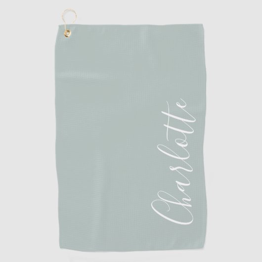 Minimale Persoonlijke naam voor script | Dusty Blu Golfhanddoek (Voorkant)