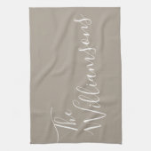 Minimale Persoonlijke naam voor script | Taupe Bro Theedoek (Verticaal)