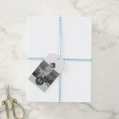 Minimale persoonlijke voornaam en foto bij pasta M Cadeaulabel (Met Touw)