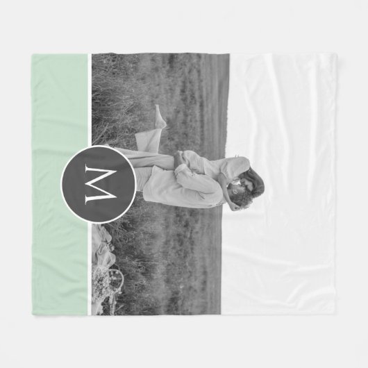 Minimale persoonlijke voornaam en foto bij pasta M Fleece Deken (Voorkant (Horizontaal))