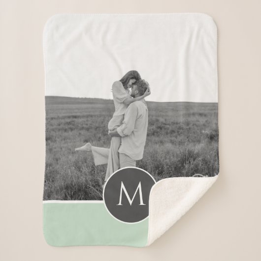 Minimale persoonlijke voornaam en foto bij pasta M Sherpa Deken (Voorkant)