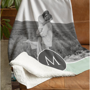Minimale persoonlijke voornaam en foto bij pasta M Sherpa Deken