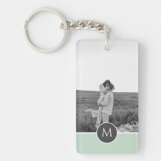 Minimale persoonlijke voornaam en foto bij pasta M Sleutelhanger (Voorkant)