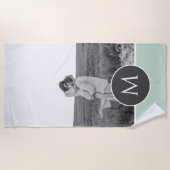 Minimale persoonlijke voornaam en foto bij pasta M Strandlaken (Voorkant)