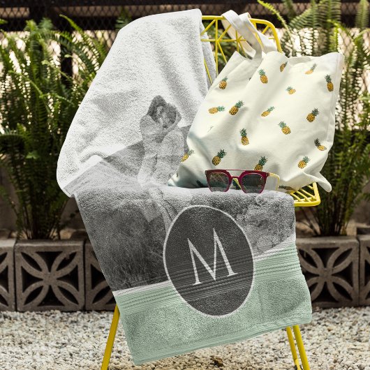 Minimale persoonlijke voornaam en foto bij pasta M Strandlaken