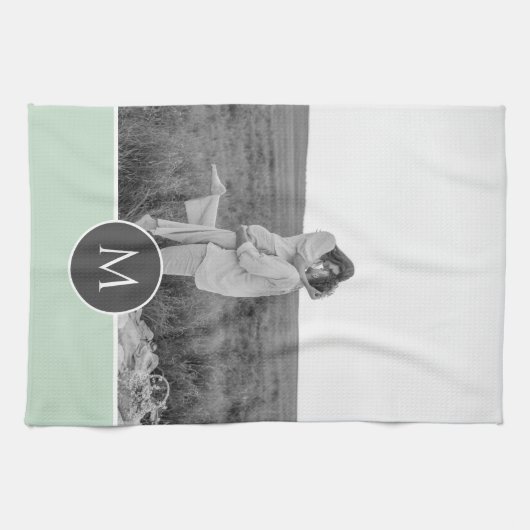 Minimale persoonlijke voornaam en foto bij pasta M Theedoek (Horizontaal)