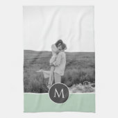 Minimale persoonlijke voornaam en foto bij pasta M Theedoek (Verticaal)