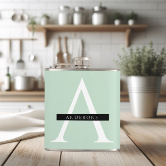 Minimale persoonlijke voornaam pasta Mint Heupfles